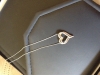 14 karat Rose Gold over Silver and Sterling Silver Diamond Heart Necklace