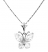 14K Solid Gold Cubic Zirconia Butterfly Necklace