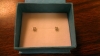 14kt white gold 1/4 carat princess cut diamond stud studs earrings new in box