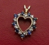 14k sapphire diamond pendant