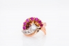 Gorgeous rare platinum and diamond ruby art deco ring