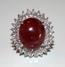 Beautiful 14.15ctw Natural Ruby & CZ's White Gold Over .925 Silver