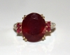 Gorgeous Natural Red Ruby And Diamond 14k Ring