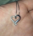 Half diamond/half silver heart necklace