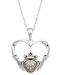 Claddagh Necklace - Gold and Silver with Diamond Accent