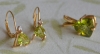 Peridot Diamond Earrings & Pendant 14K