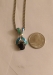 Silver Necklace with Purple Stone and Turquoise